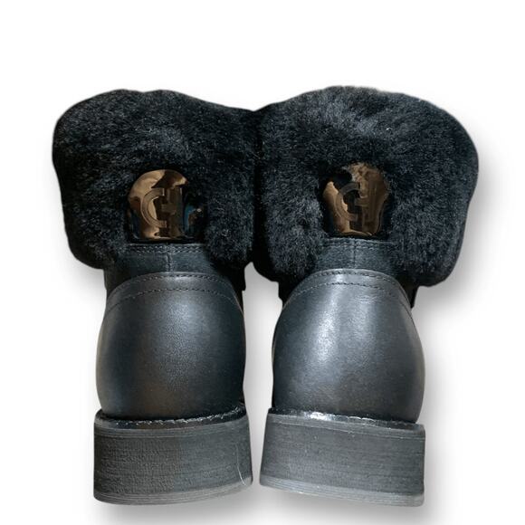 Cole Haan Zerogrand Explore Upstate Hiker Boots Black Suede Shearling Size 7.5 - Picture 11 of 14